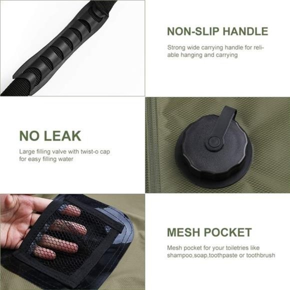 Solar Shower Bag,5gallons/20L Solar HeatingCamping ShowerBag with Removable Hose - Picture 5 of 6